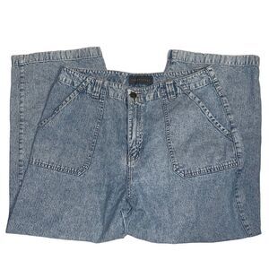 RELATIVITY‎ acid wash wide leg Capri jeans 10